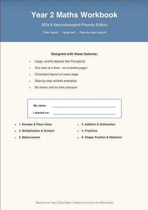 SEN Friendly: Maths Workbook Ages 6-8