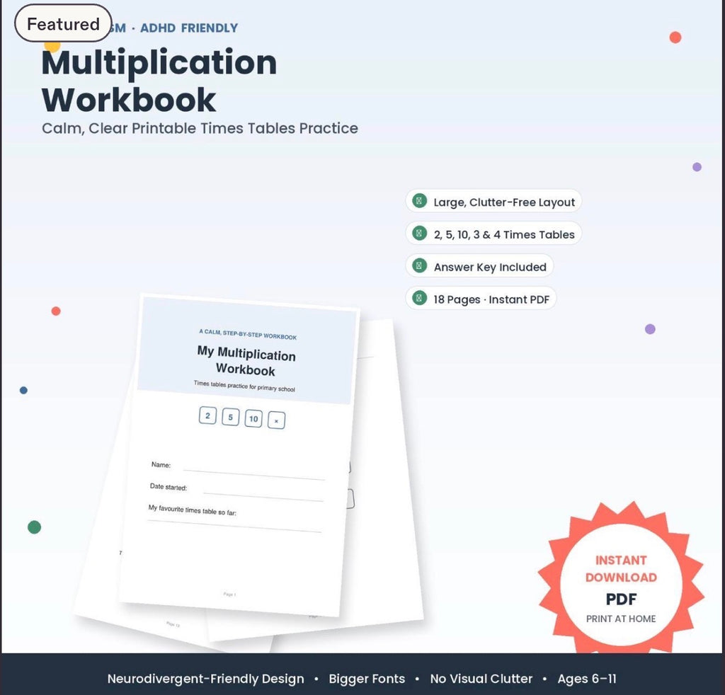 SEN Friendly: Multiplication Workbook