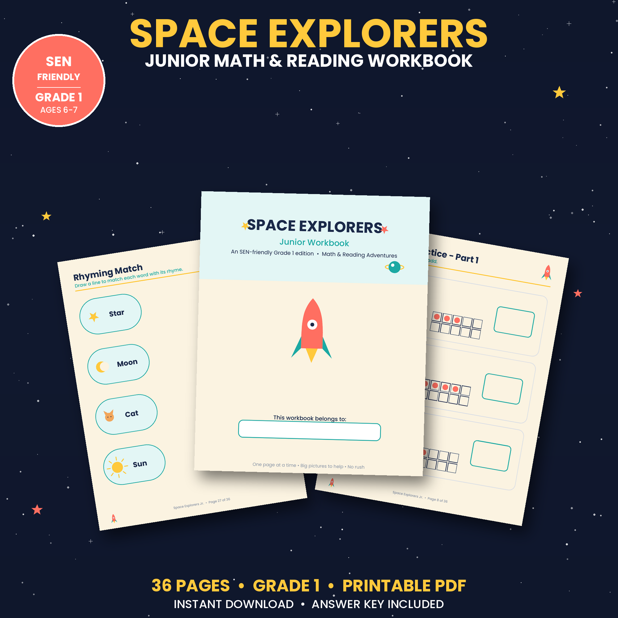 SEN-Friendly: Math & Reading Workbook Ages 6-7