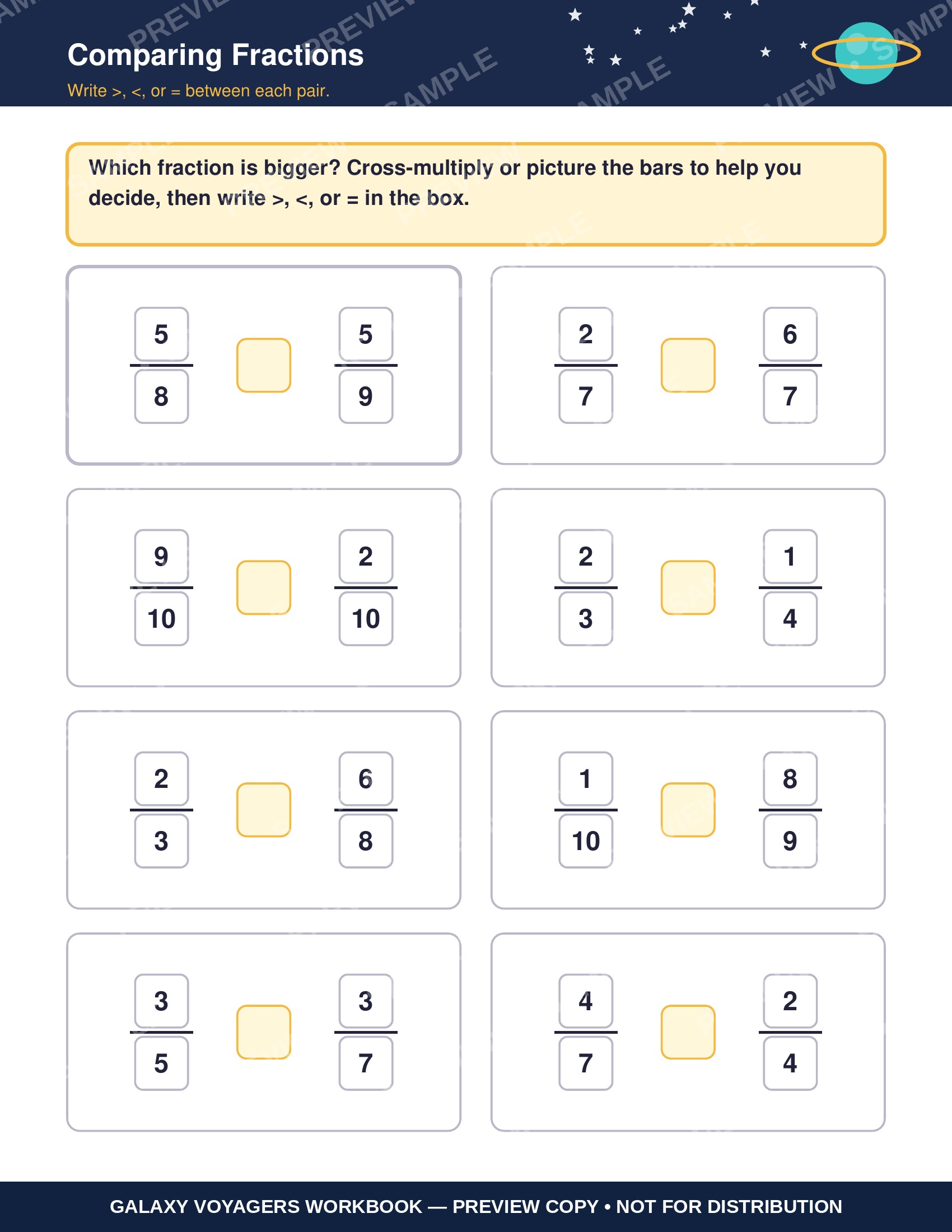 Galaxy Voyagers Math & Reading Workbook | Grade 4-5 Printable | Ages 9-10 Homeschool Worksheets | 30 Page PDF